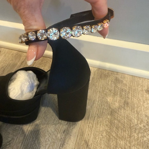 Versace Medusa Aevitas Satin Platform Heels with embellished Ankle Strap $1,085 - Picture 12 of 13